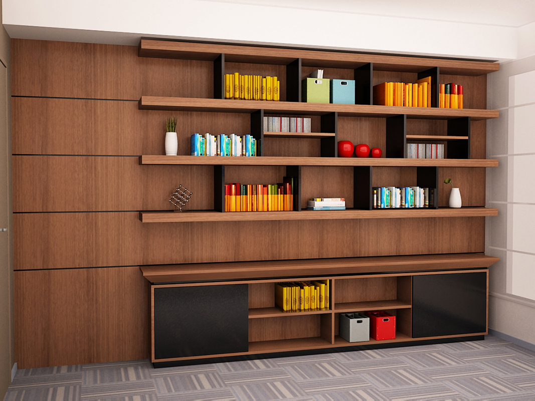 Modelos de bibliotecas en madera: Si quiere comprar una biblioteca de madera debe fijarse que sea resistente y que tenga las divisiones interiores bien hechas. Puede usar estantes de vidrio como opción.